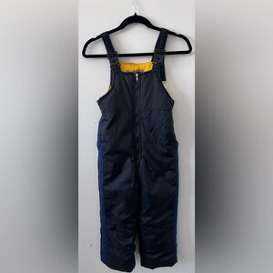 Weather Tamer Girls Snow Bibs Size 7 Insulated Black Yellow Winter Pants